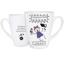 Personalised Purple Ronnie Female Graduation Latte Mug